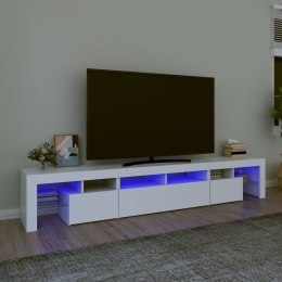 SZAFKA POD TV Z OŚWIETLENIEM LED BIAŁA 230X36,5X40CM