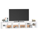 SZAFKA POD TV Z OŚWIETLENIEM LED BIAŁA 230X36,5X40CM