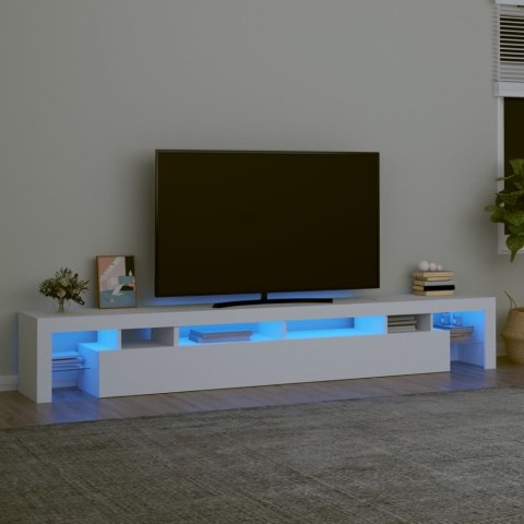 SZAFKA POD TV Z OŚWIETLENIEM LED BIAŁA 260X36,5X40CM