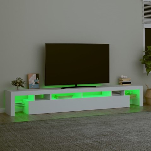 SZAFKA POD TV Z OŚWIETLENIEM LED BIAŁA 260X36,5X40CM