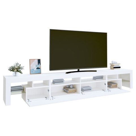 SZAFKA POD TV Z OŚWIETLENIEM LED BIAŁA 260X36,5X40CM