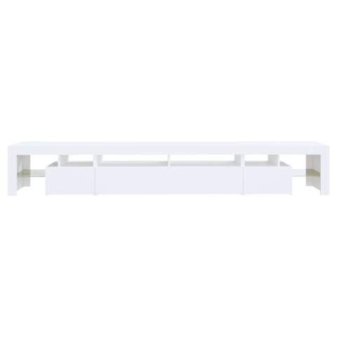 SZAFKA POD TV Z OŚWIETLENIEM LED BIAŁA 260X36,5X40CM