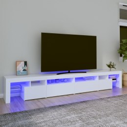 SZAFKA POD TV Z OŚWIETLENIEM LED BIAŁA 260X36,5X40CM