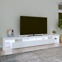 SZAFKA POD TV Z OŚWIETLENIEM LED BIAŁA 260X36,5X40CM