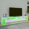 SZAFKA POD TV Z OŚWIETLENIEM LED BIAŁA 260X36,5X40CM