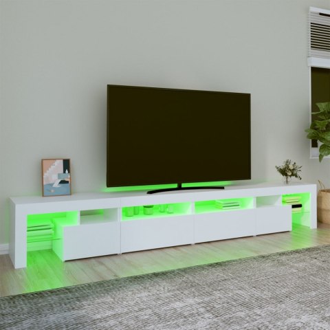 SZAFKA POD TV Z OŚWIETLENIEM LED BIAŁA 260X36,5X40CM