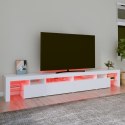 SZAFKA POD TV Z OŚWIETLENIEM LED BIAŁA 260X36,5X40CM