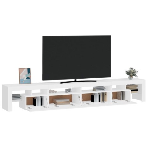 SZAFKA POD TV Z OŚWIETLENIEM LED BIAŁA 260X36,5X40CM