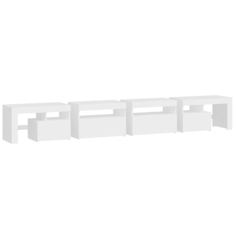 SZAFKA POD TV Z OŚWIETLENIEM LED BIAŁA 260X36,5X40CM