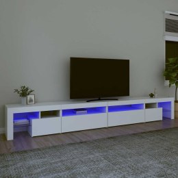 SZAFKA POD TV Z OŚWIETLENIEM LED BIAŁA 290X36,5X40CM