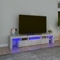 SZAFKA POD TV Z OŚWIETLENIEM LED SZAROŚĆ BETONU 200X36,5X40CM