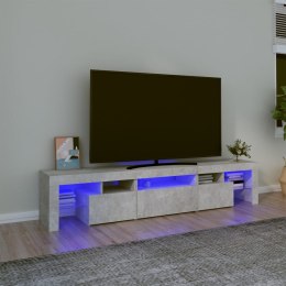 SZAFKA POD TV Z OŚWIETLENIEM LED SZAROŚĆ BETONU 200X36,5X40CM