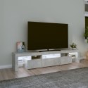 SZAFKA POD TV Z OŚWIETLENIEM LED SZAROŚĆ BETONU 200X36,5X40CM
