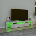 SZAFKA POD TV Z OŚWIETLENIEM LED SZAROŚĆ BETONU 200X36,5X40CM