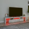 SZAFKA POD TV Z OŚWIETLENIEM LED SZAROŚĆ BETONU 200X36,5X40CM