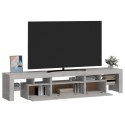SZAFKA POD TV Z OŚWIETLENIEM LED SZAROŚĆ BETONU 200X36,5X40CM