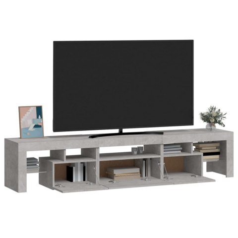 SZAFKA POD TV Z OŚWIETLENIEM LED SZAROŚĆ BETONU 200X36,5X40CM