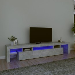 SZAFKA POD TV Z OŚWIETLENIEM LED SZAROŚĆ BETONU 215X36,5X40CM