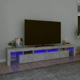SZAFKA POD TV Z OŚWIETLENIEM LED SZAROŚĆ BETONU 230X36,5X40CM