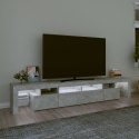SZAFKA POD TV Z OŚWIETLENIEM LED SZAROŚĆ BETONU 230X36,5X40CM