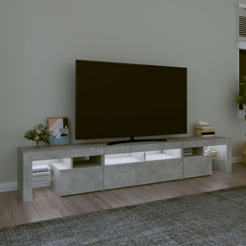 SZAFKA POD TV Z OŚWIETLENIEM LED SZAROŚĆ BETONU 230X36,5X40CM