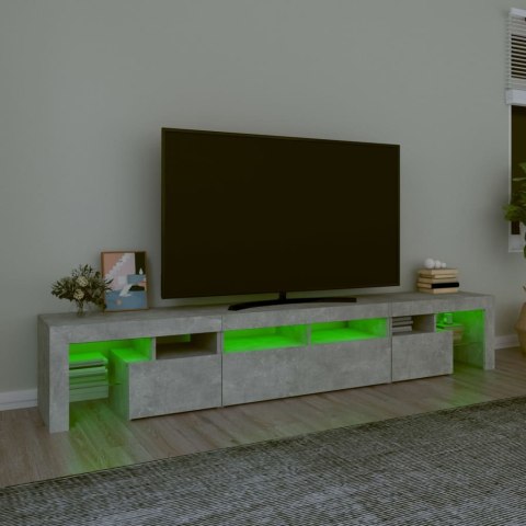 SZAFKA POD TV Z OŚWIETLENIEM LED SZAROŚĆ BETONU 230X36,5X40CM
