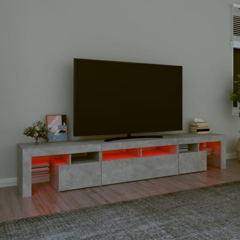 SZAFKA POD TV Z OŚWIETLENIEM LED SZAROŚĆ BETONU 230X36,5X40CM