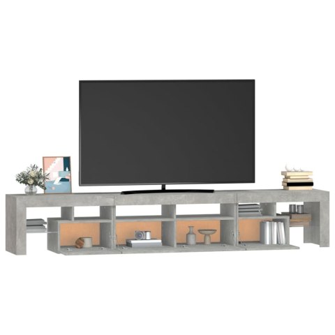 SZAFKA POD TV Z OŚWIETLENIEM LED SZAROŚĆ BETONU 230X36,5X40CM