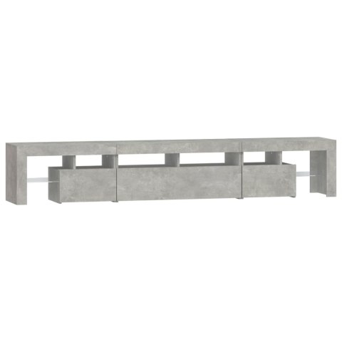 SZAFKA POD TV Z OŚWIETLENIEM LED SZAROŚĆ BETONU 230X36,5X40CM