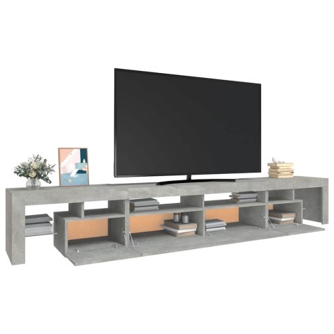 SZAFKA POD TV Z OŚWIETLENIEM LED SZAROŚĆ BETONU 260X36,5X40CM