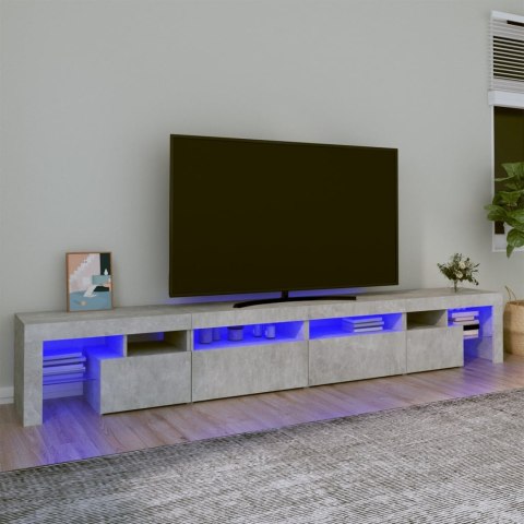 SZAFKA POD TV Z OŚWIETLENIEM LED SZAROŚĆ BETONU 260X36,5X40CM