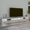 SZAFKA POD TV Z OŚWIETLENIEM LED SZAROŚĆ BETONU 260X36,5X40CM
