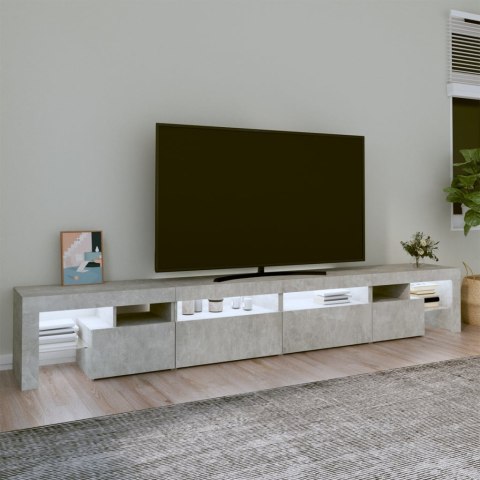 SZAFKA POD TV Z OŚWIETLENIEM LED SZAROŚĆ BETONU 260X36,5X40CM