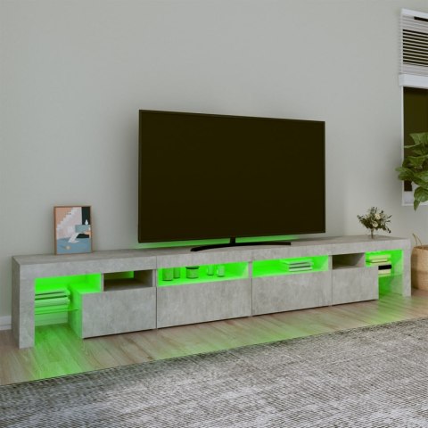 SZAFKA POD TV Z OŚWIETLENIEM LED SZAROŚĆ BETONU 260X36,5X40CM
