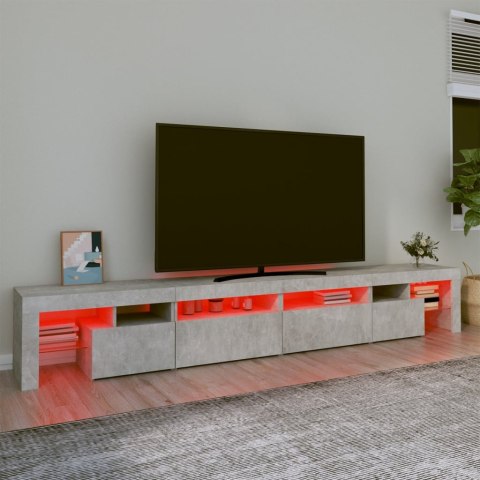 SZAFKA POD TV Z OŚWIETLENIEM LED SZAROŚĆ BETONU 260X36,5X40CM