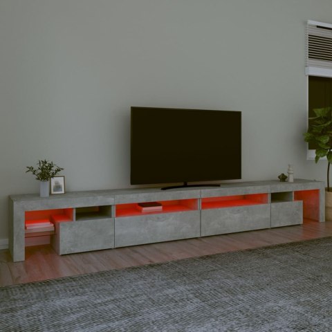 SZAFKA POD TV Z OŚWIETLENIEM LED SZAROŚĆ BETONU 290X36,5X40CM