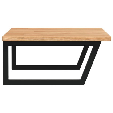 PÓŁKA ŚCIENNA POD UMYWALKĘ STAL I LITE DREWNO DĘBOWE