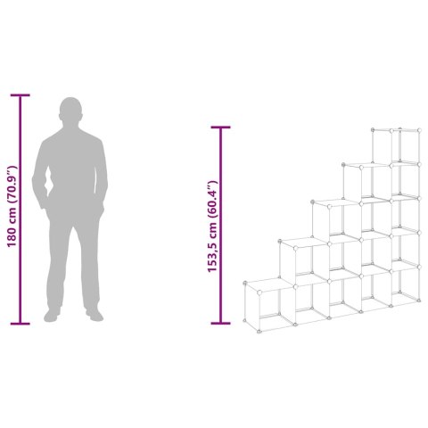 REGAŁ KOSTKOWY Z 15 PRZEGRODAMI PRZEZROCZYSTY PP