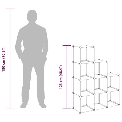 REGAŁ KOSTKOWY Z 9 PRZEGRODAMI CZARNY PP