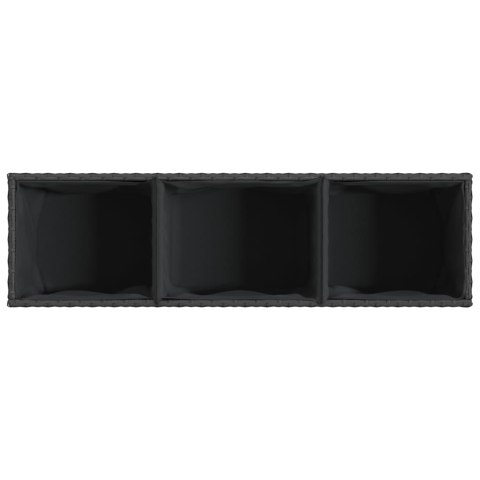 DONICA OGRODOWA OGRODOWA Z KÓŁKAMI I 3 WKŁADAMI CZARNA 107X32X38CM