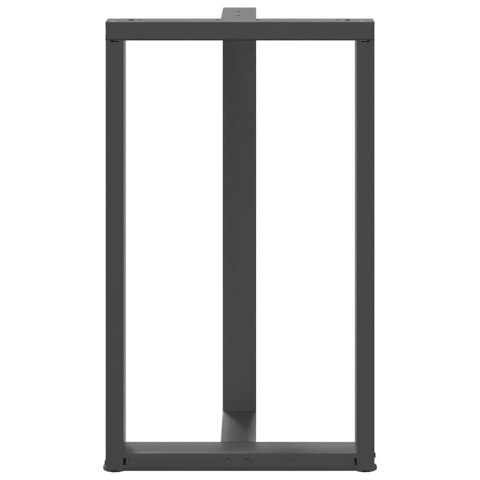 NOGI DO STOŁU BAROWEGO W KSZTAŁCIE LITERY T 2 SZT. ANTRACYT 60X35X(100-101)CM STAL