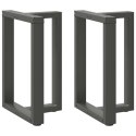 NOGI DO STOŁU JADALNEGO W KSZTAŁCIE LITERY T 2 SZT. ANTRACYT 50X35X(72-73)CM STAL