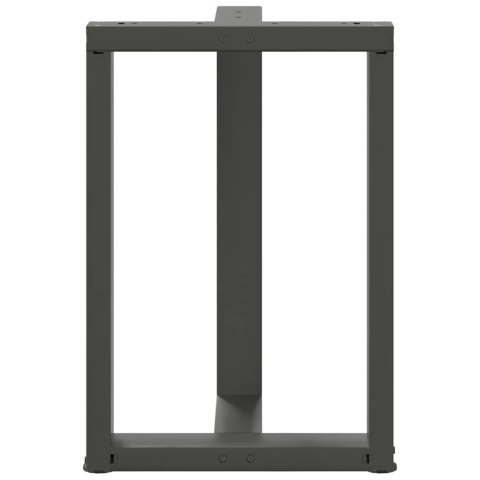 NOGI DO STOŁU JADALNEGO W KSZTAŁCIE LITERY T 2 SZT. ANTRACYT 50X35X(72-73)CM STAL