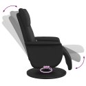ROZKŁADANY FOTEL MASUJĄCY Z PODNÓŻKIEM CZARNY SZTUCZNA SKÓRA