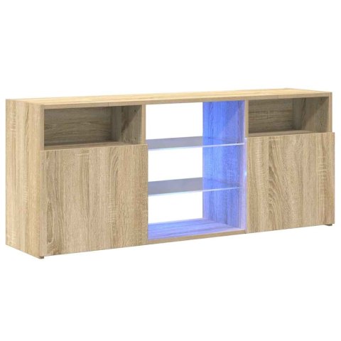SZAFKA TV Z OŚWIETLENIEM LED DĄB SONOMA 120X30X50CM