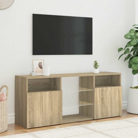 SZAFKA TV Z OŚWIETLENIEM LED DĄB SONOMA 120X30X50CM