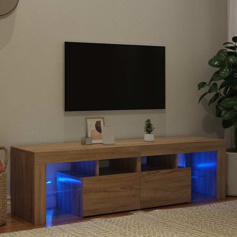 SZAFKA TV Z OŚWIETLENIEM LED DĄB SONOMA 140X36,5X40CM