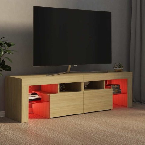 SZAFKA TV Z OŚWIETLENIEM LED DĄB SONOMA 140X36,5X40CM