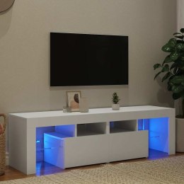 SZAFKA POD TV Z OŚWIETLENIEM LED BIAŁA 140X36,5X40CM
