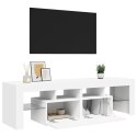 SZAFKA POD TV Z OŚWIETLENIEM LED BIAŁA 140X36,5X40CM